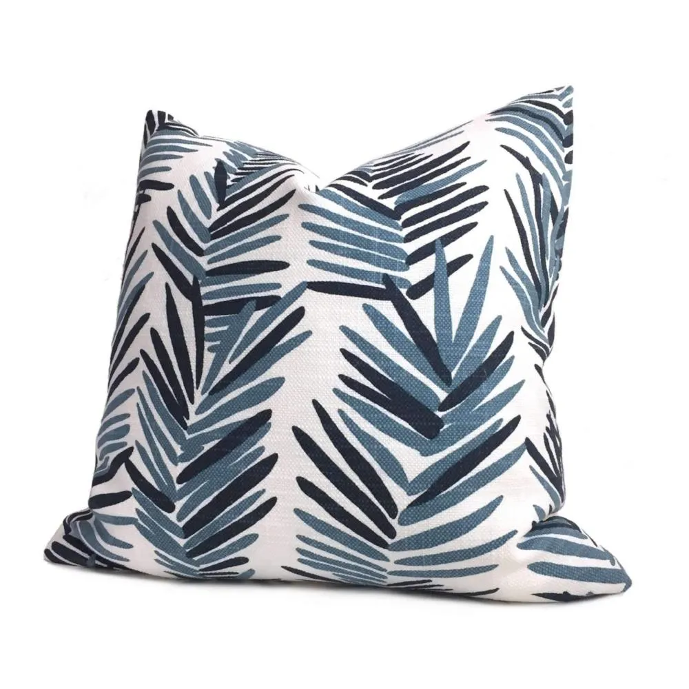 HC Monogram Lulu DK Riviera Blue White Pillow Cover