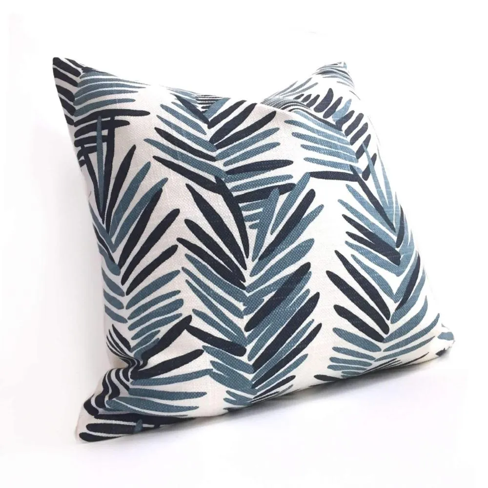 HC Monogram Lulu DK Riviera Blue White Pillow Cover