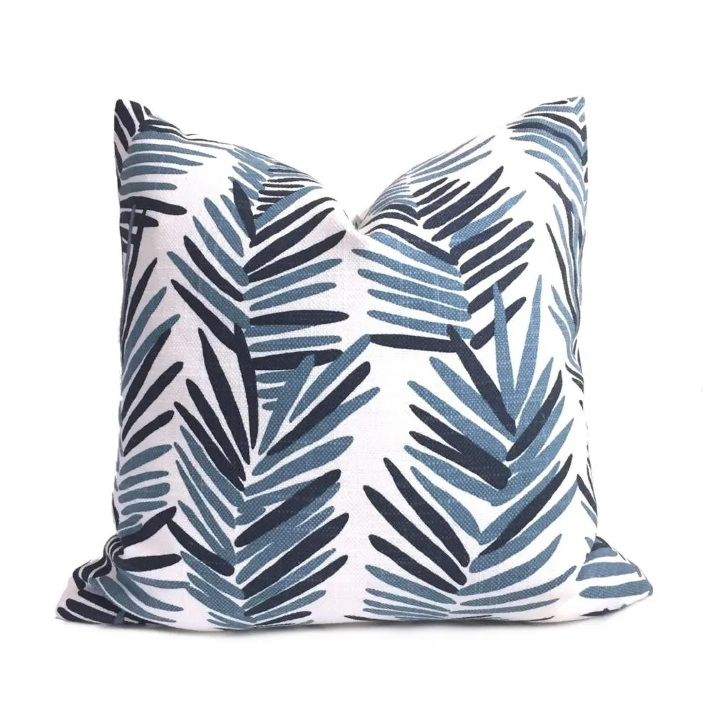 HC Monogram Lulu DK Riviera Blue White Pillow Cover