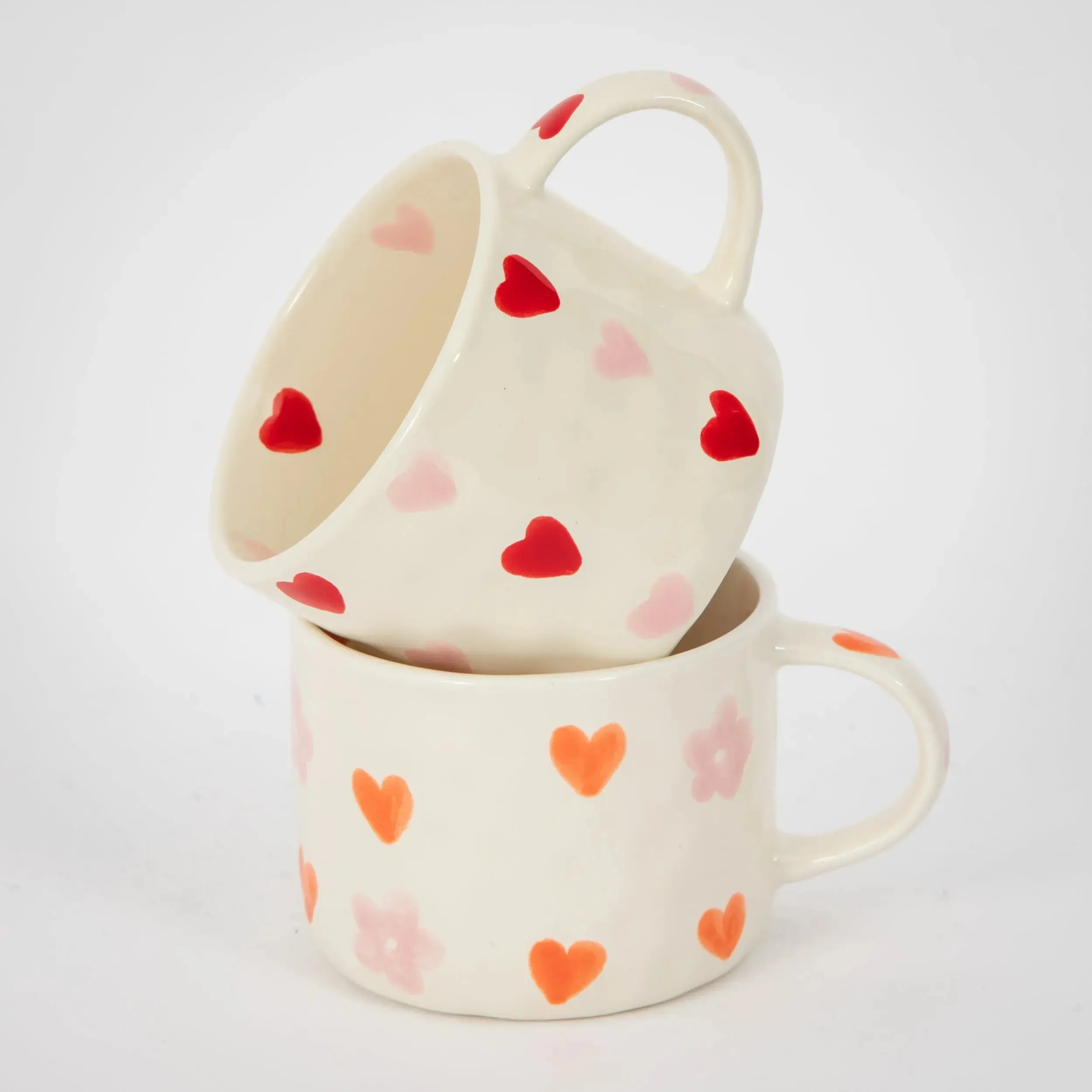 Heartfelt Ceramic Mug Orange Pink