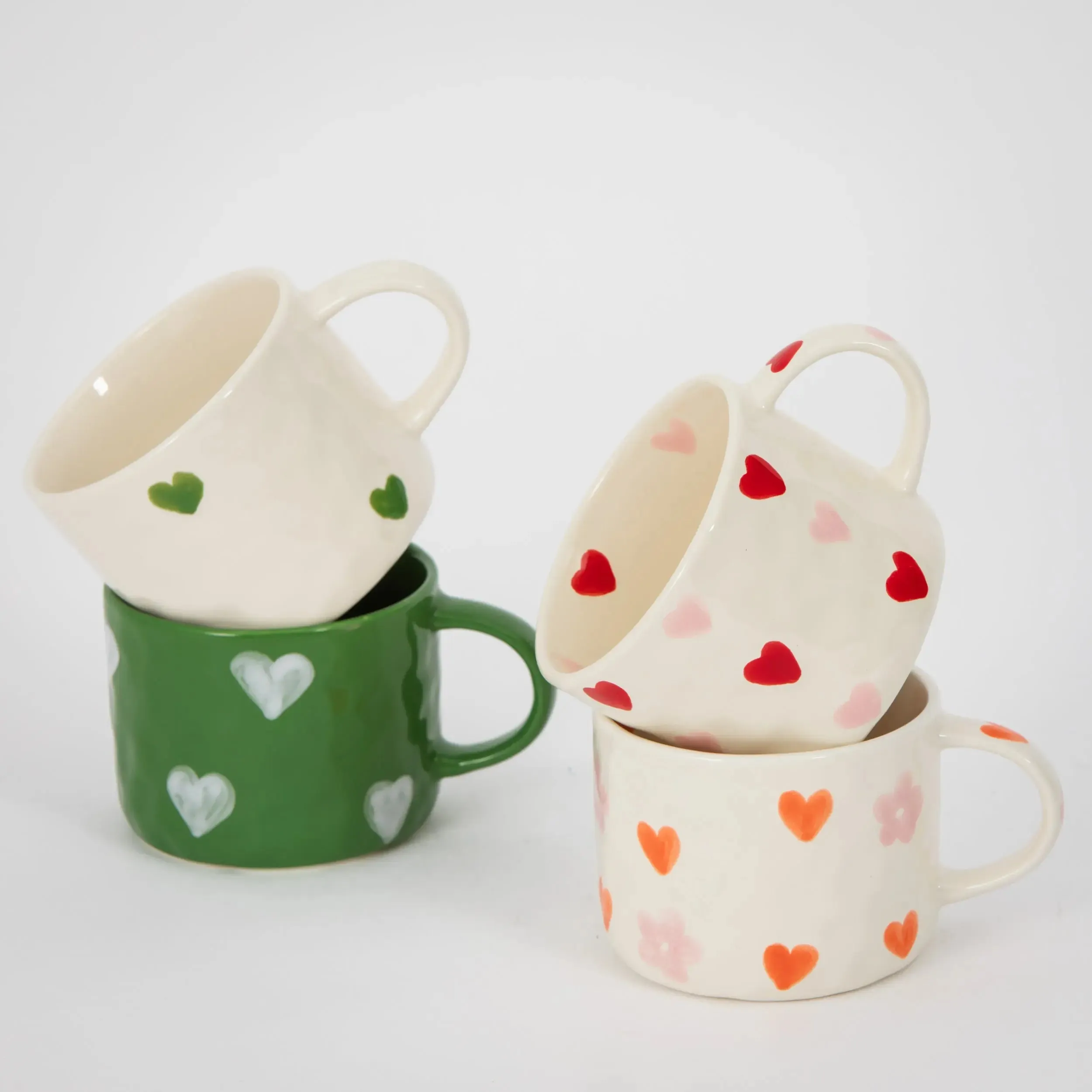 Heartfelt Ceramic Mug Orange Pink