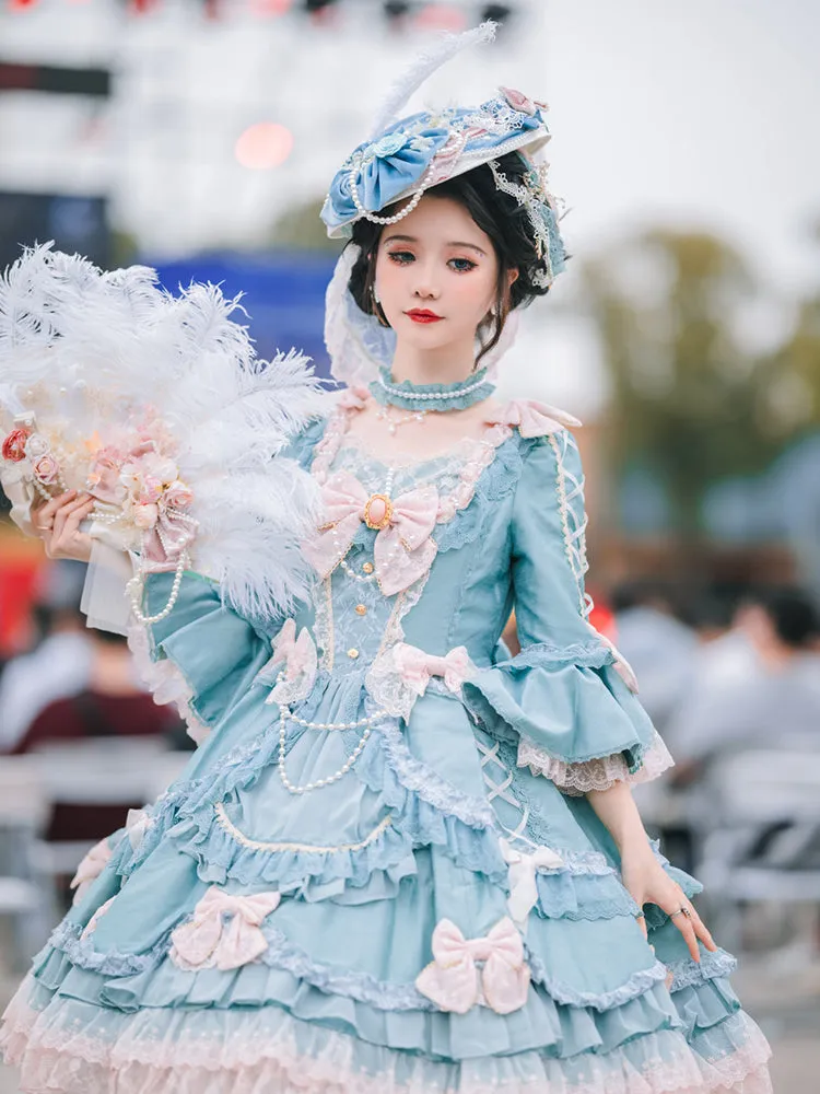 Hexagram~Handmade Tea Party Ostrich Feather Lolita Fan