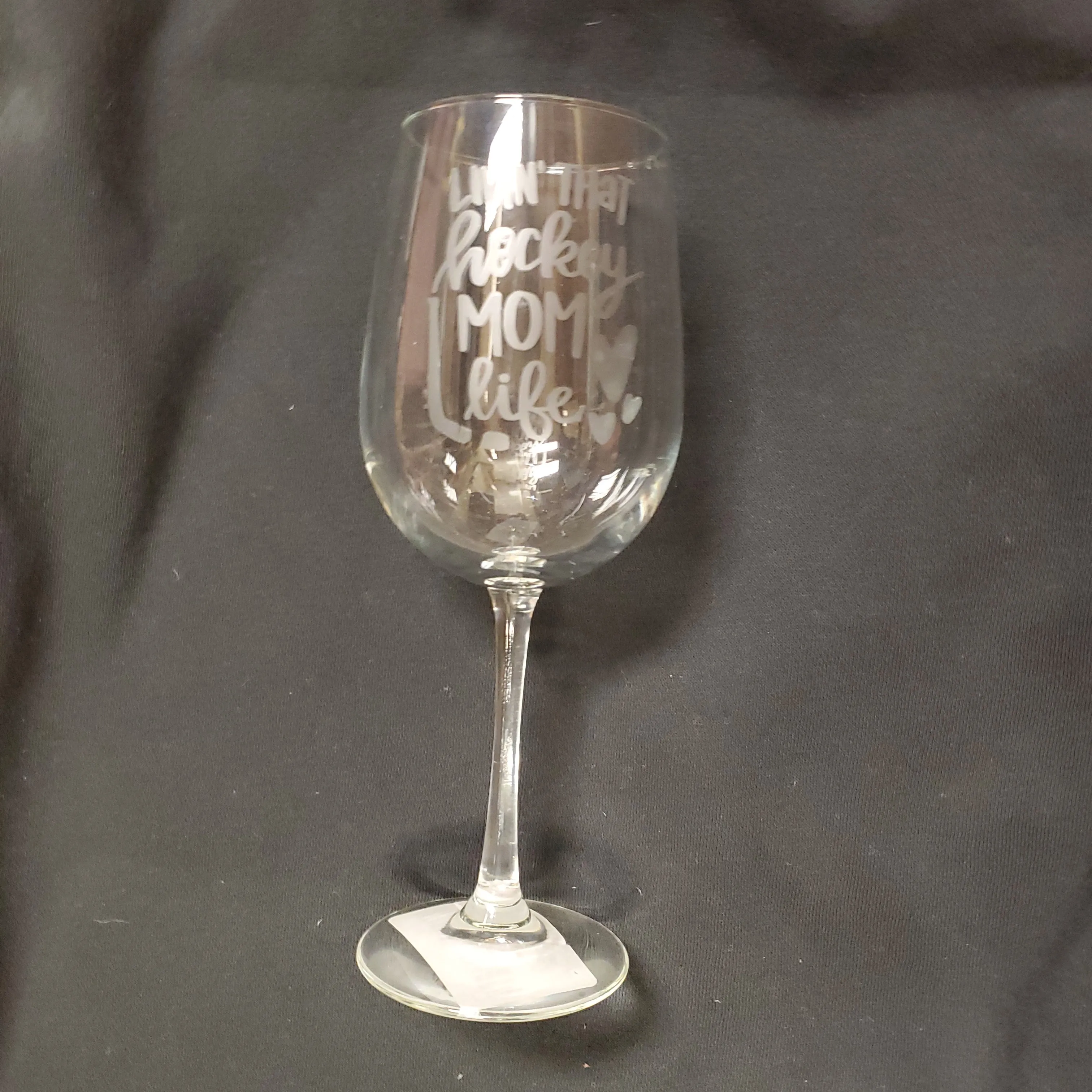 Hockey Mom 9 Inch Wine Glass