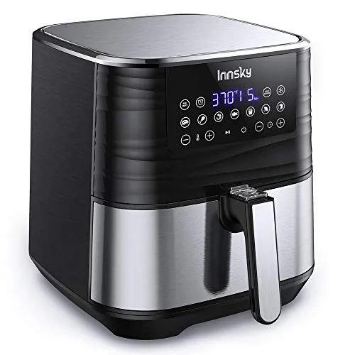 Innsky Air Fryer XL 5.8QT, 【2022 Upgraded】 11 in 1 Oilless Hot Air Fryers Oven, Easy One Touch Screen with Preheat & Delay Start, ETL Listed, Airfryer 1700W for Air Fry, Roast, Bake, Grill, 32 Recipe Book