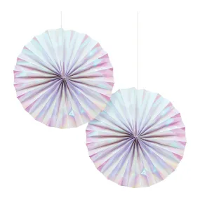 Iridescent Paper Fans, 2 per Package