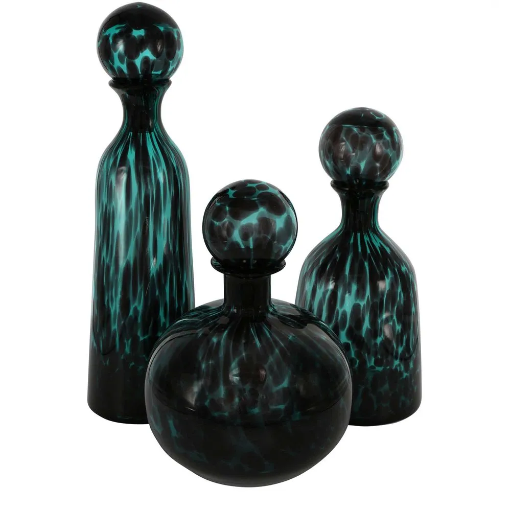 Jasper Glass Bottle Tall Verdigris