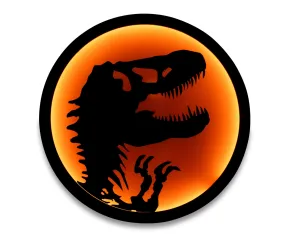 Jurassic Park T-Rex Logo LED Wall Light Sign | 12 Inches Tall