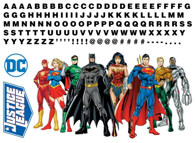 Justice League Peel And Stick Giant Wall Decals With Alphabet