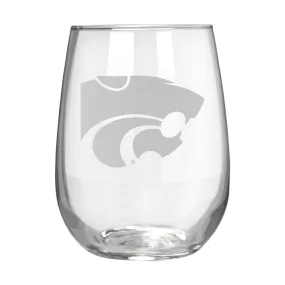 Kansas State Wildcats 17 oz. Stemless Wine Glass