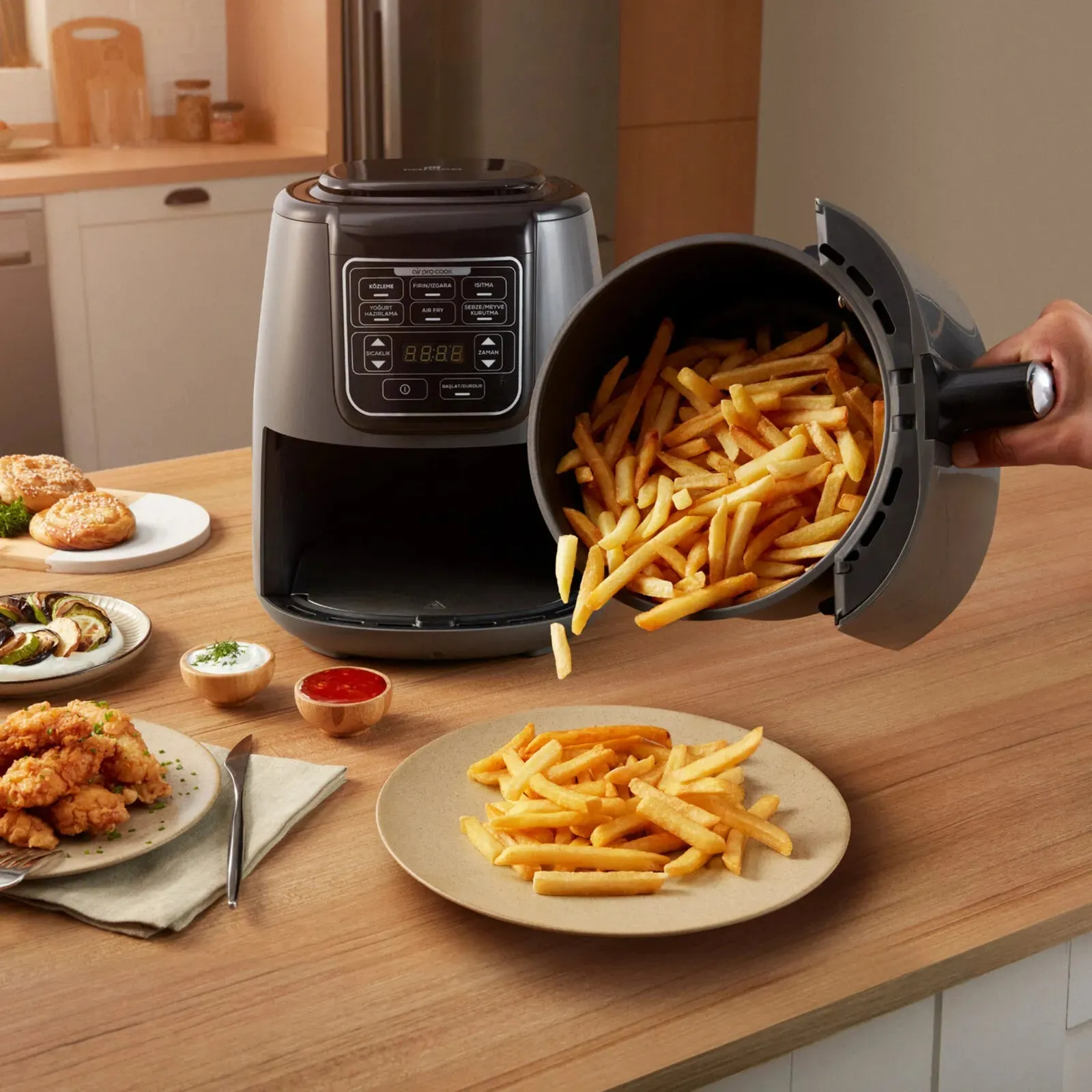 Karaca Air Cook mit Bratfunktion XL Air Fryer Black Shine