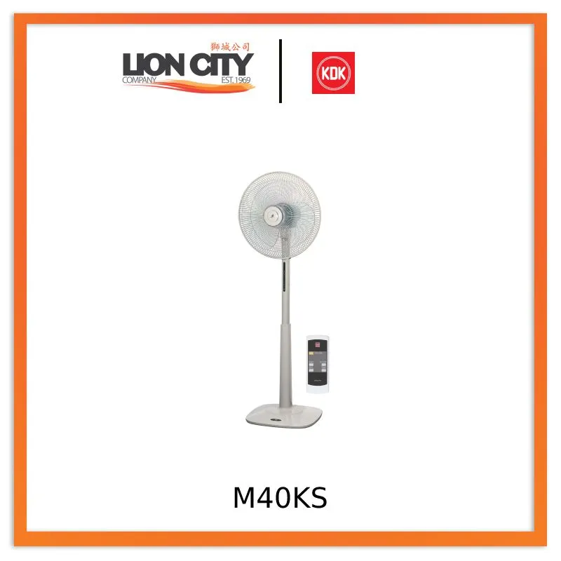 KDK M40KS Grey/Gold Stand Fan with Alleru-Buster filter, Remote Control and Adjustable Height