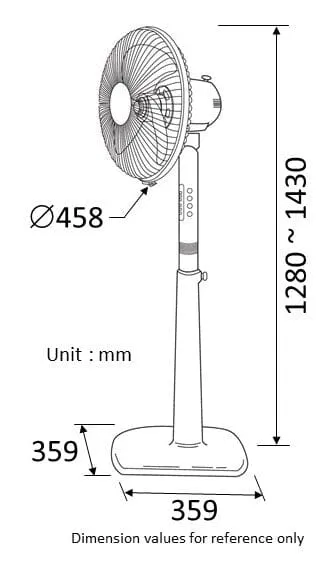 KDK M40KS Grey/Gold Stand Fan with Alleru-Buster filter, Remote Control and Adjustable Height