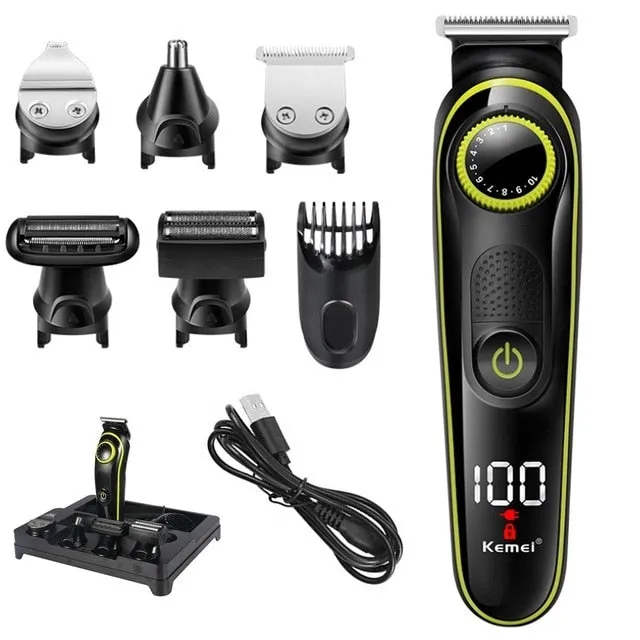 Kemei Electric Hair Clipper Beauty kit for Men Electric shaver beard trimme men&#39;s Razor multifunctional hair cutting machine