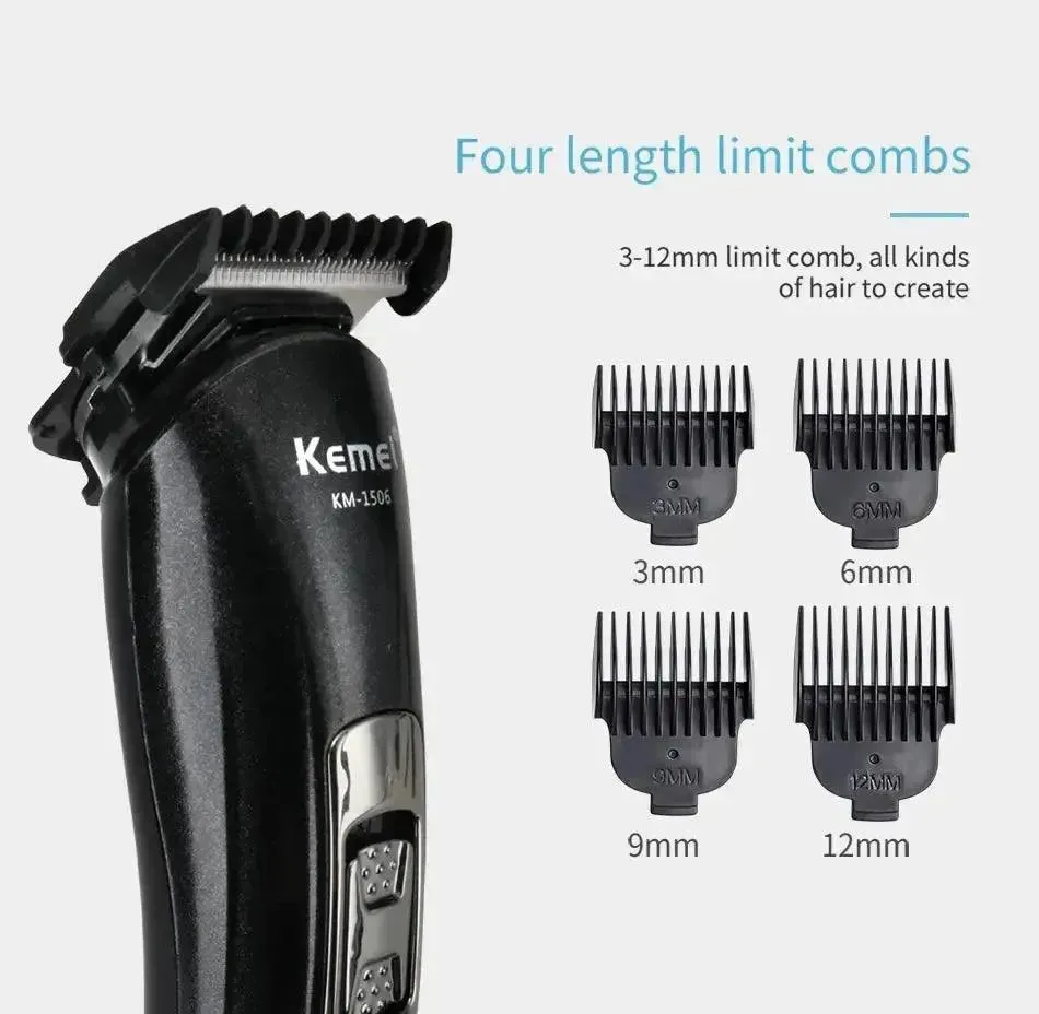 Kemei KM-1506 3-in-1 Electric Shaver - USB Rechargeable Hair Trimmer