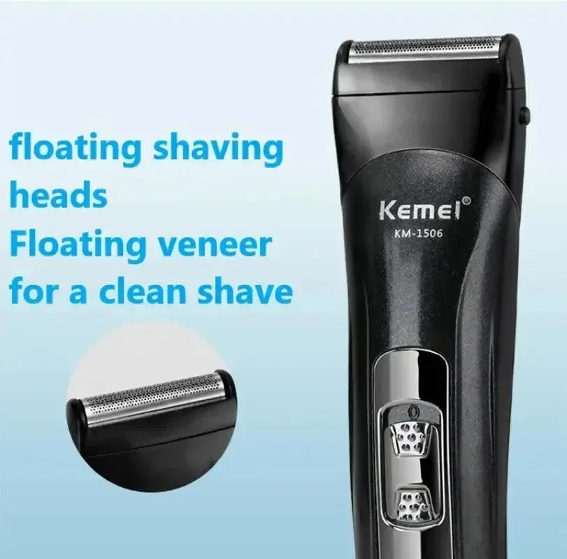 Kemei KM-1506 3-in-1 Electric Shaver - USB Rechargeable Hair Trimmer