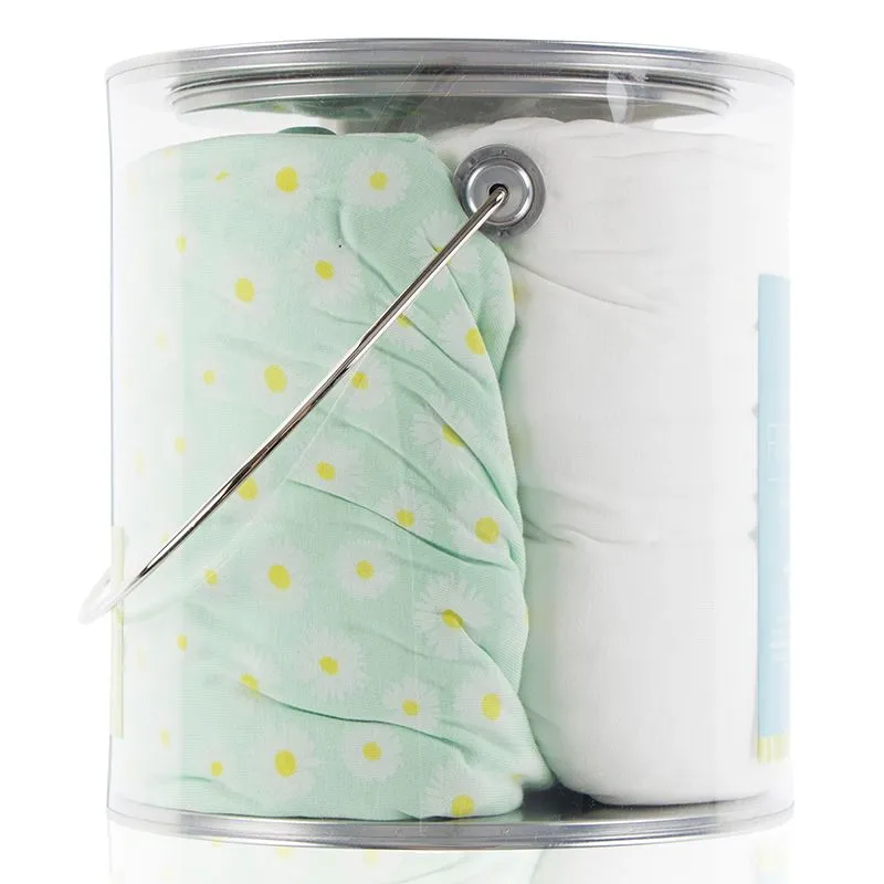 Kickee Pants Crib Sheet Set of 2 - Pistachio Chamomile & Natural