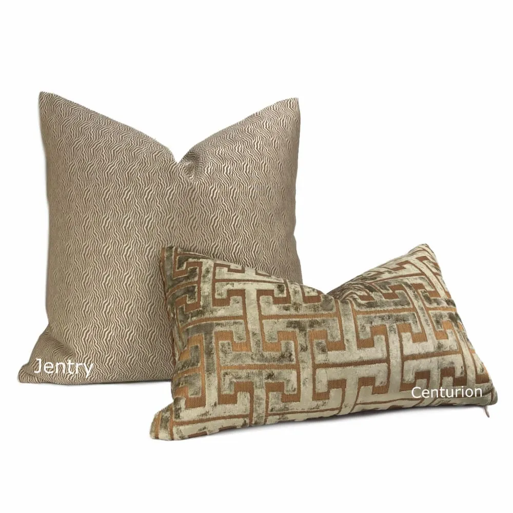 Kravet Candice Olson Abstract Wavy Lines Silvery Beige Taupe Throw Pillow Cushion Cover (Jentry fabric)