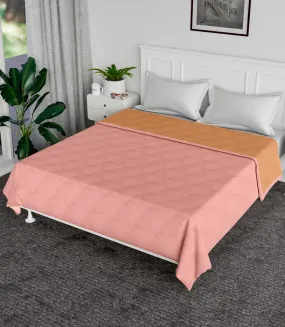 Kuber Industries Comforter | Microfiber Blanket for Summer | Blanket for Winter | Quilted Blanket Cover | Reversible Comforter | Blanket for Double Bed | Pink