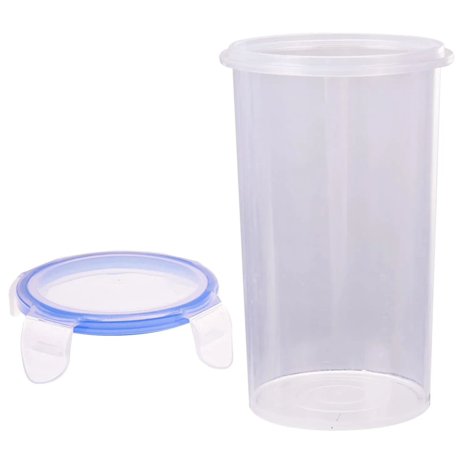 Kuber Industries klick n Seal Glass|Durable Plastic Airtight Glass Container with Lid|Leak Proof Container for Kitchen & Travel|400 ML|Pack of 3 (Transparent)