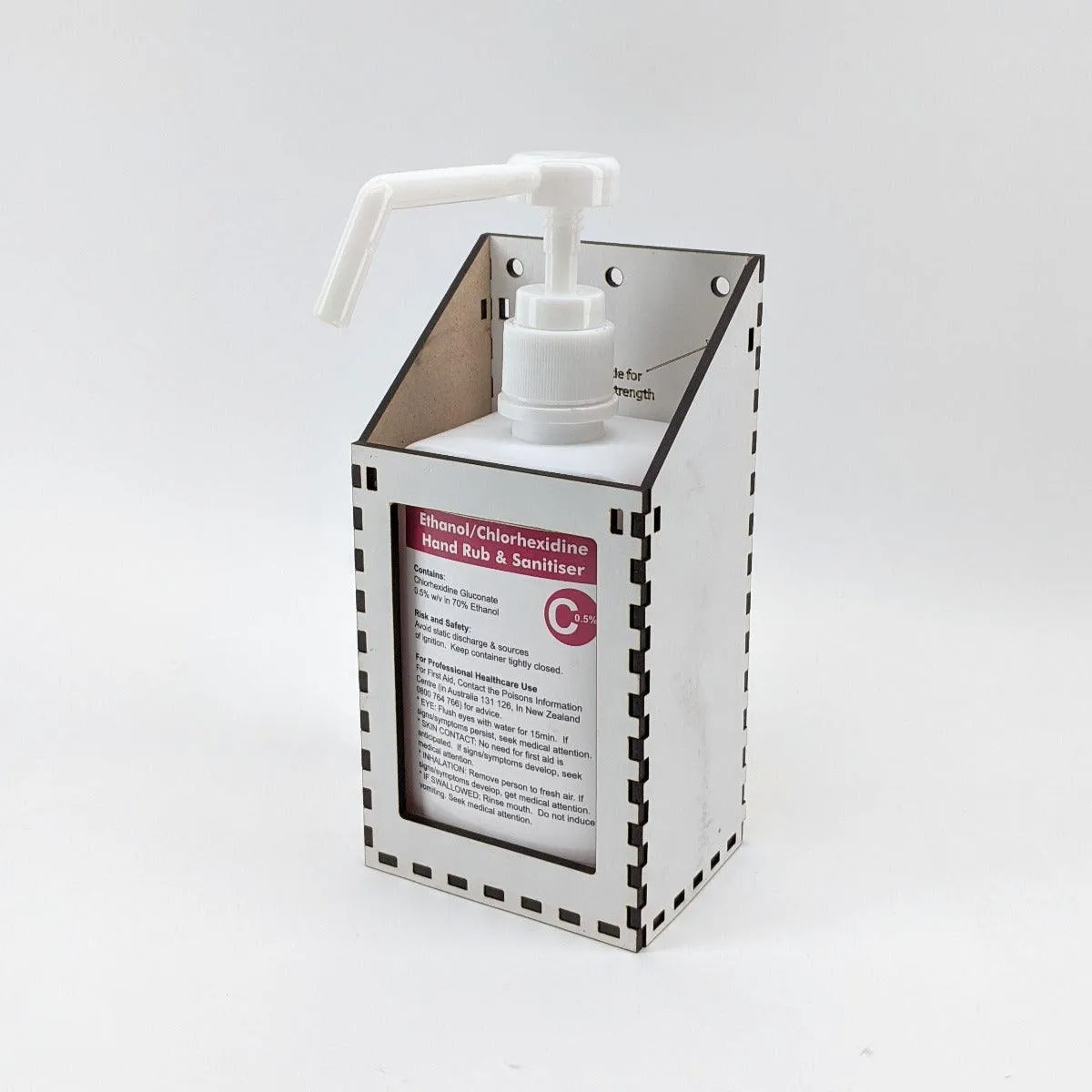 Laser Cut MDF Bottle Holder for Chlorhexidine Spray