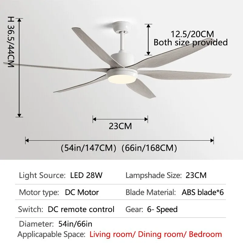 Led light Six leaves Strong Winds Ceiling Fan