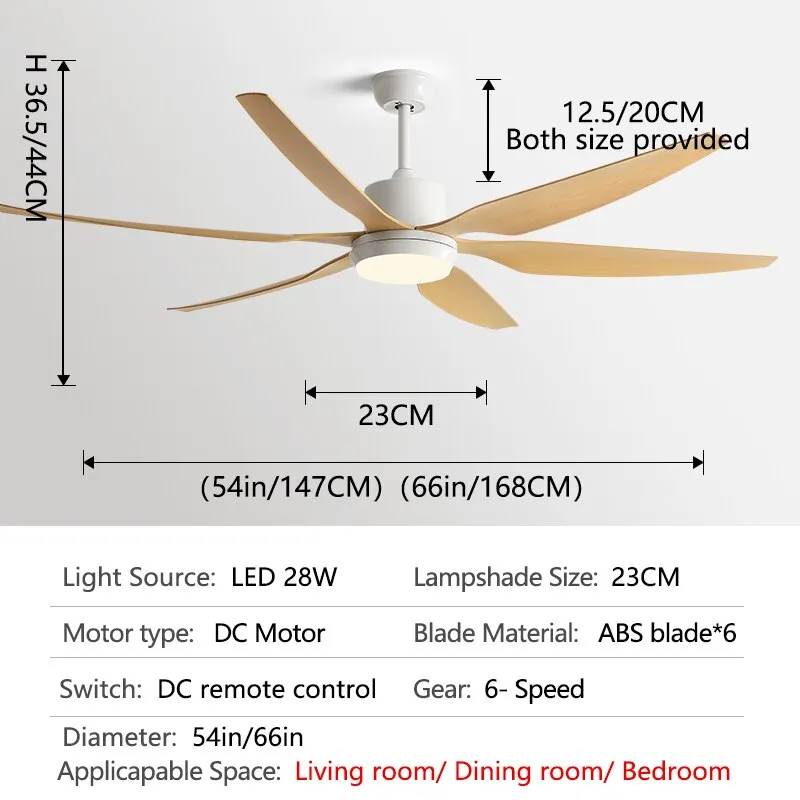 Led light Six leaves Strong Winds Ceiling Fan