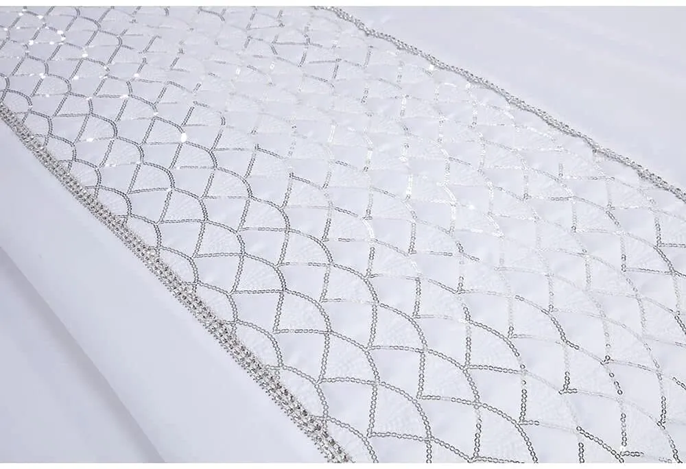 Lewis's Charlotte Sequin Panel Luxury Duvet Set - White