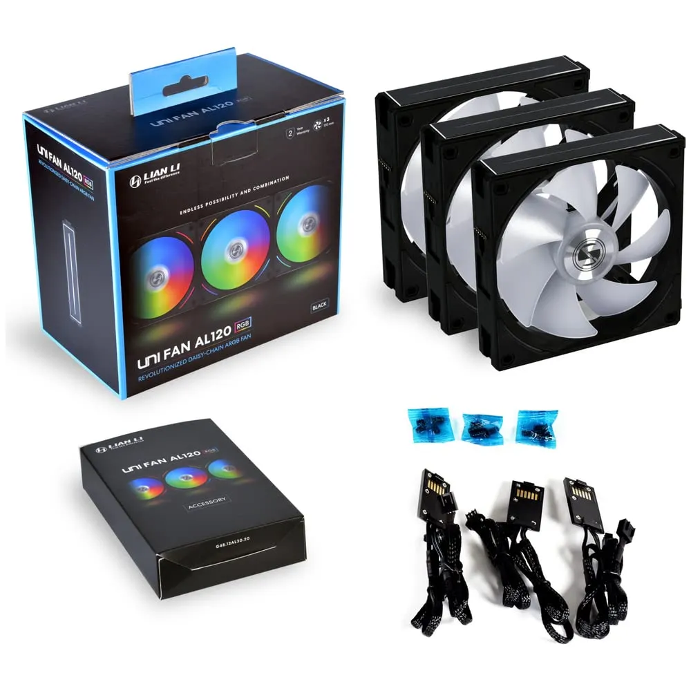 LIAN LI UNI Fan AL120 RGB 3xFan Kit with Controller 三風扇組合附調節器 UF-AL120-3B