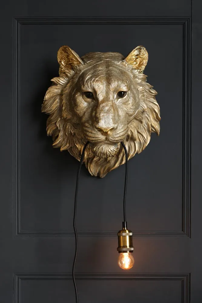 Lion Head Wall Light