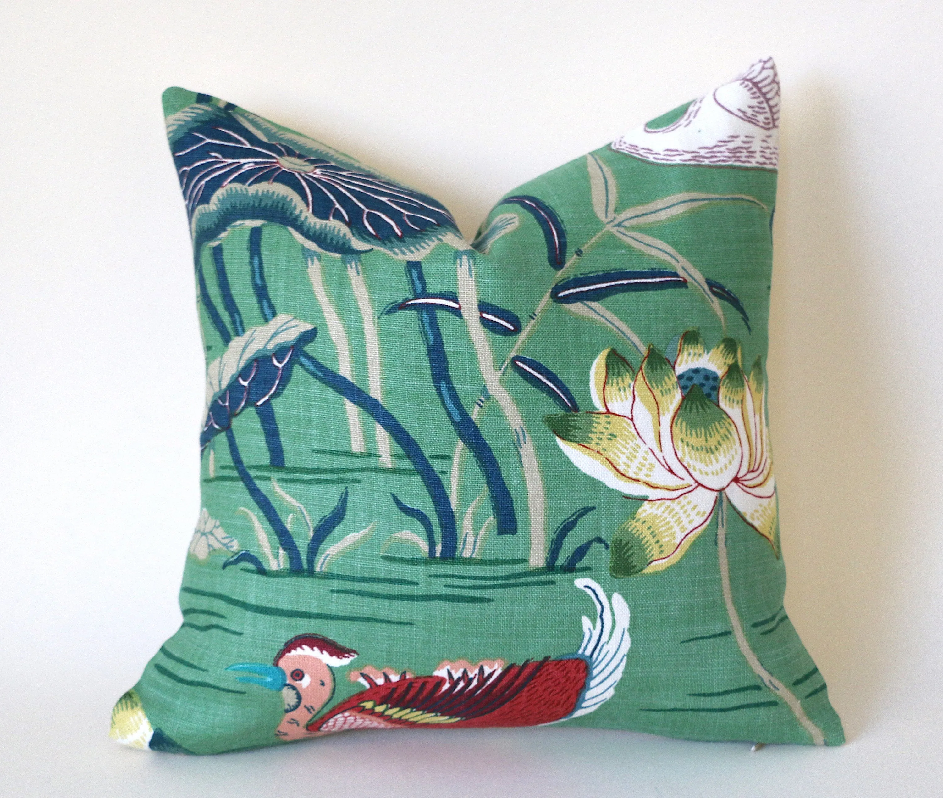 Lotus Garden Pillow Cover / 20x20 Schumacher Pillow / 22x22 Jade Pillow / 24x24 Green Pillow / 14x36 Schumacher Cushion cover