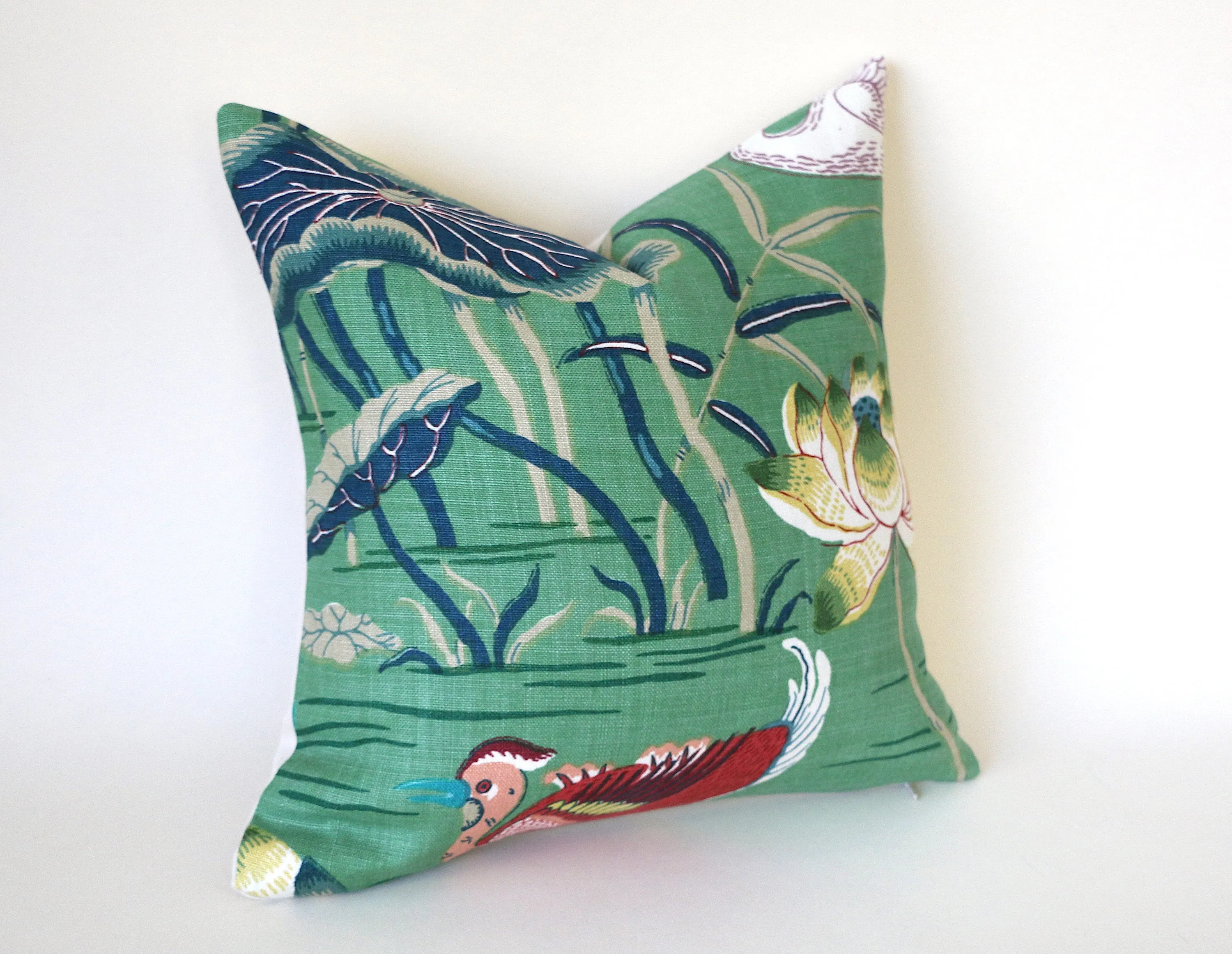 Lotus Garden Pillow Cover / 20x20 Schumacher Pillow / 22x22 Jade Pillow / 24x24 Green Pillow / 14x36 Schumacher Cushion cover