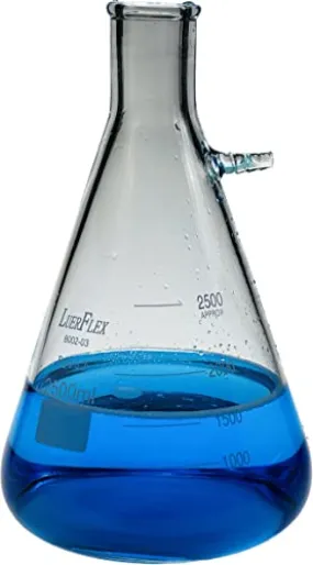 LUERFLEX 2500ML 1/2GAL Filtering Flasks Borosilicate Glass Conical Erlenmeyer Flask Pack of 1