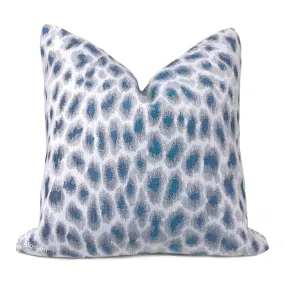 Lynx II Lapis Blue Teal Gray Pillow Cover