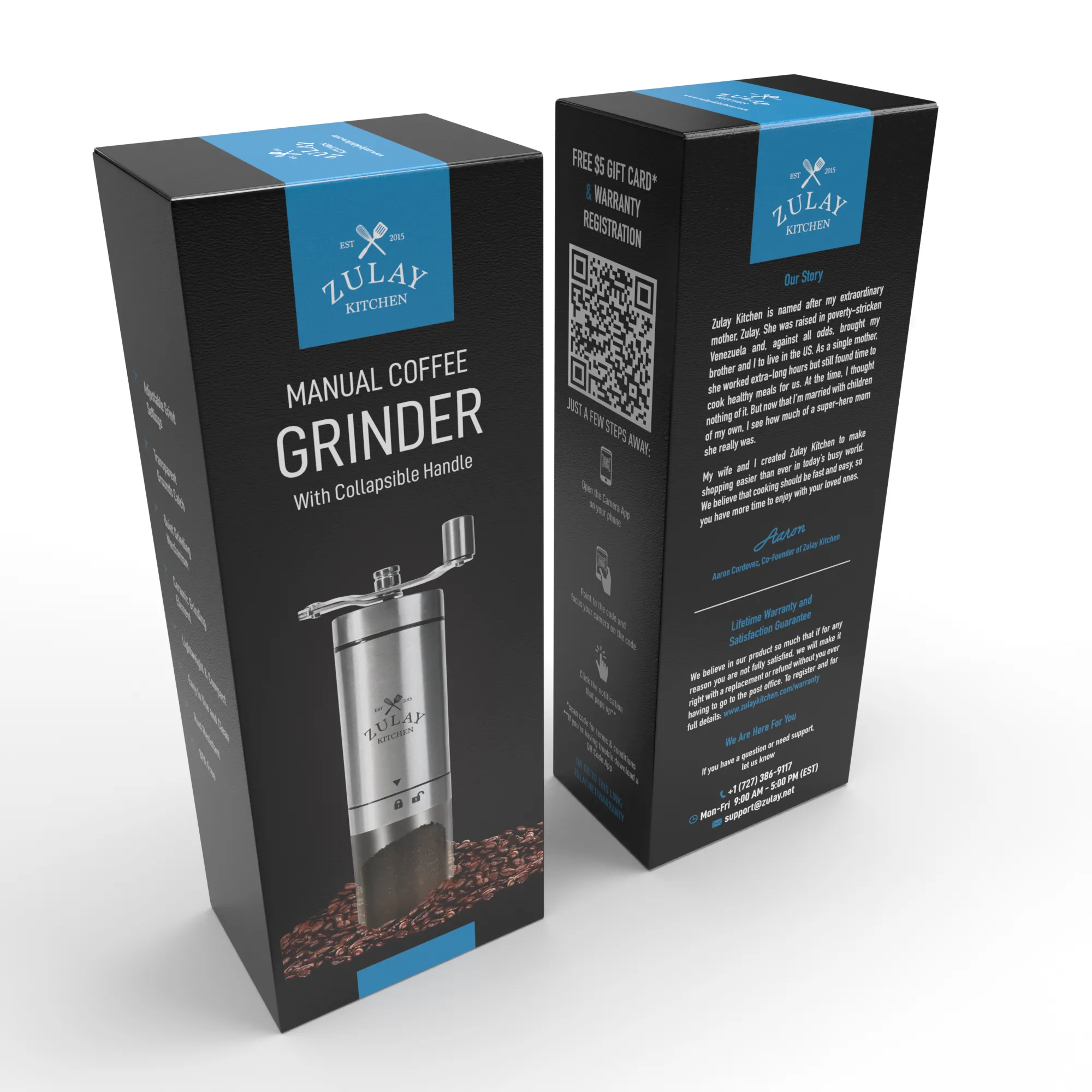 Manual Coffee Grinder With Foldable Handle - Triangular