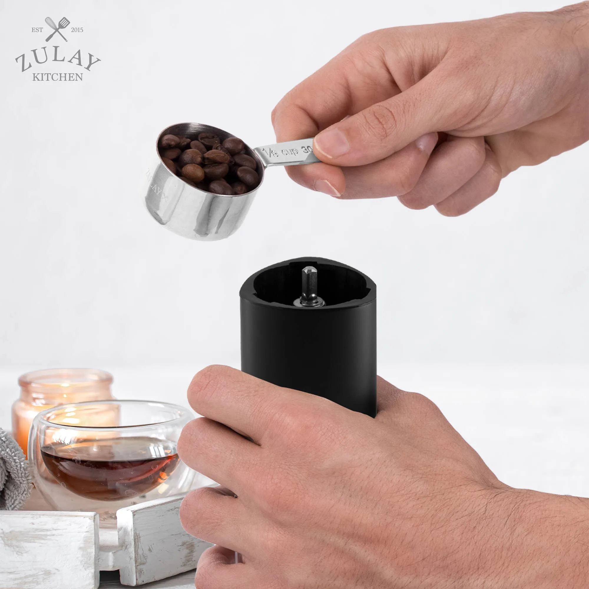 Manual Coffee Grinder With Foldable Handle - Triangular