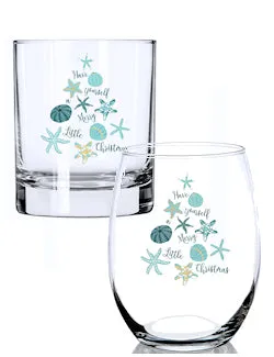 Merry Little Beach Christmas Glass Barware