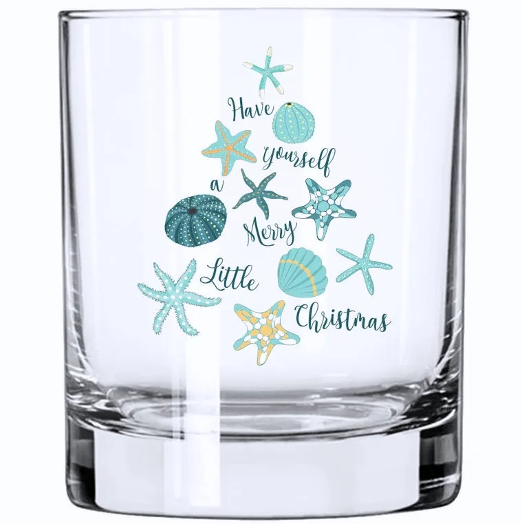 Merry Little Beach Christmas Glass Barware