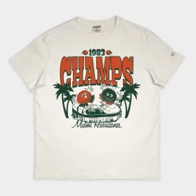 Miami Football 1983 Champs Vintage Heavyweight Tee