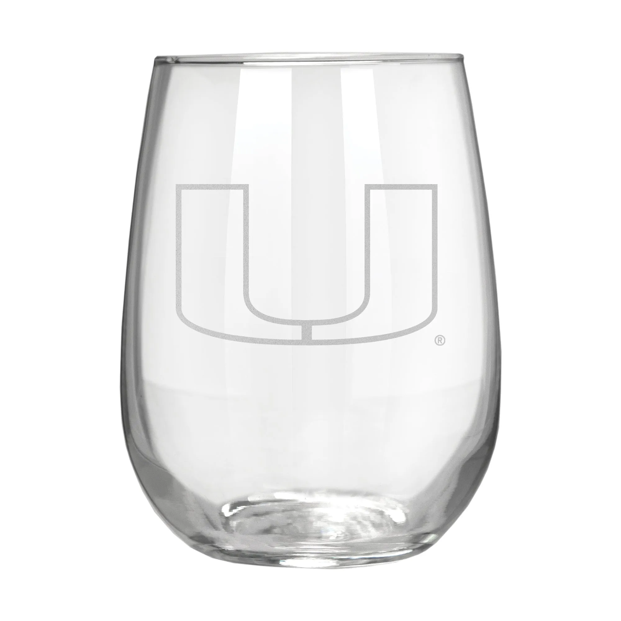 Miami Hurricanes 17 oz. Stemless Wine Glass