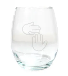 Michigan Hands Wine Glass