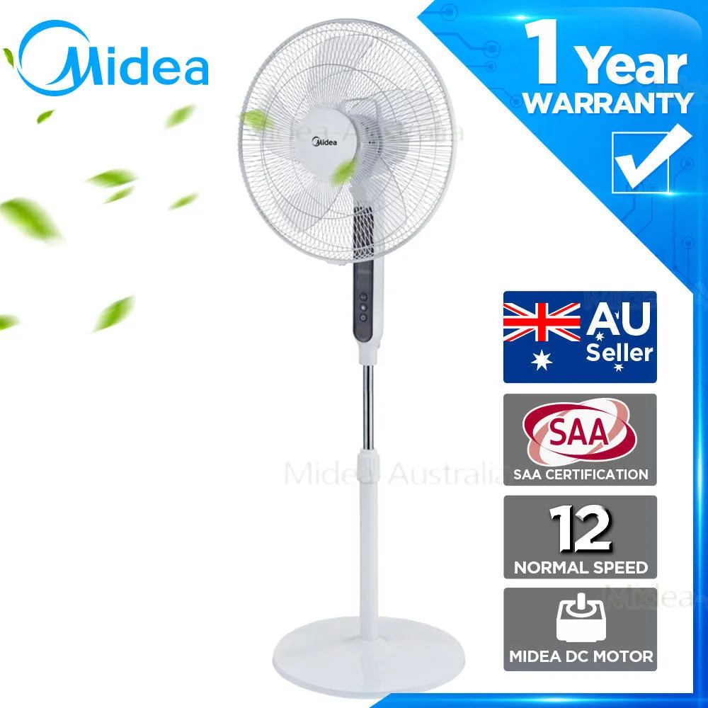 Midea Pedestal Fan white 12 Speed with Remote Tilt Oscillating Height Timer/ FS40-19PRD