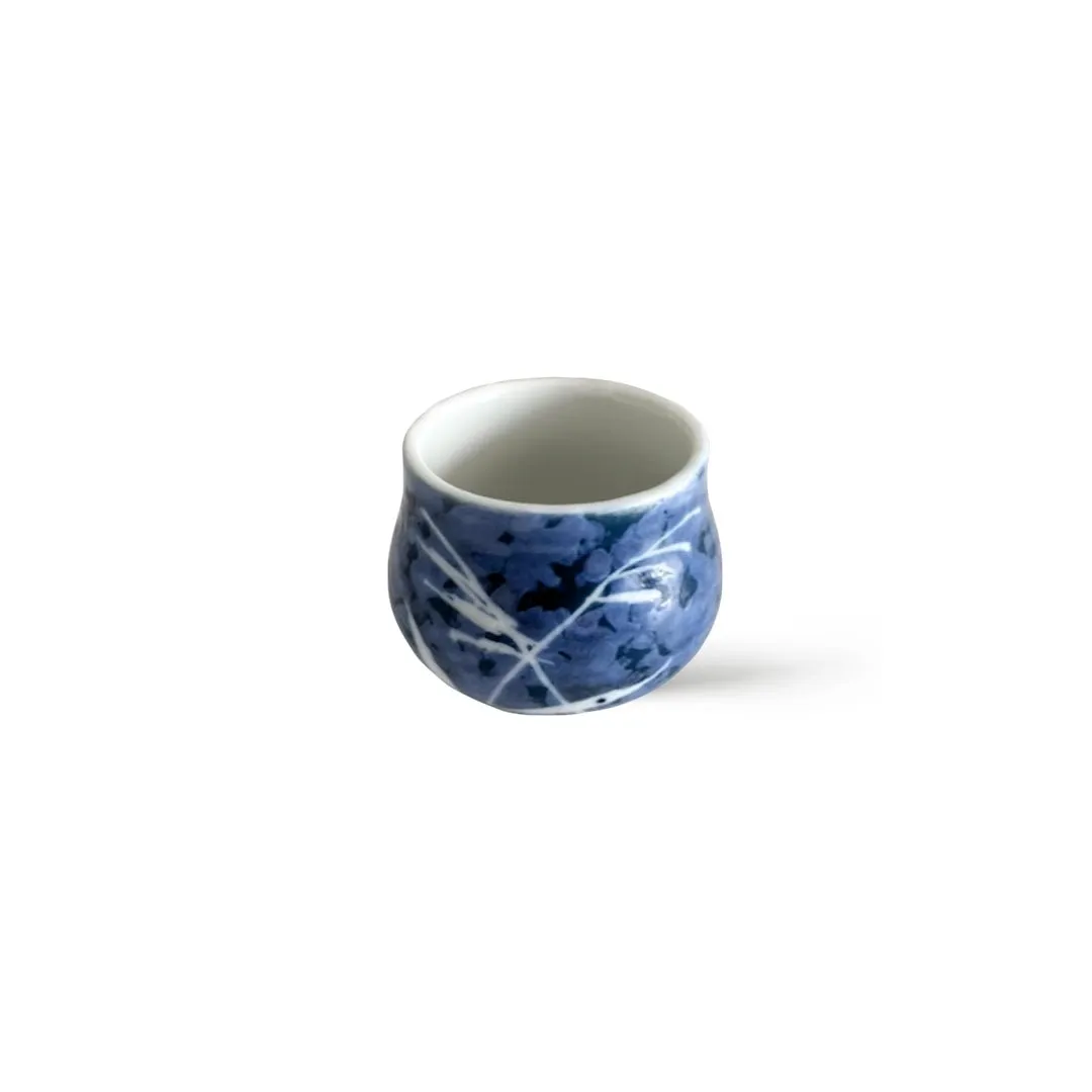 Mino Ware Ceramic Japanese Sake Cup / Light Blue Design