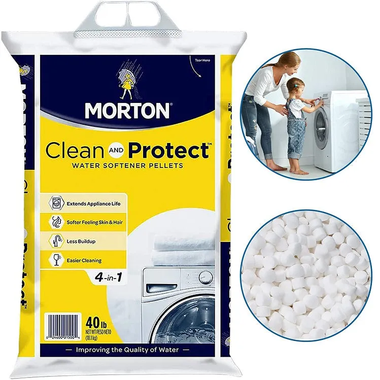 Morton Clean & Protect Water Softener Salt Pellets, 40lb