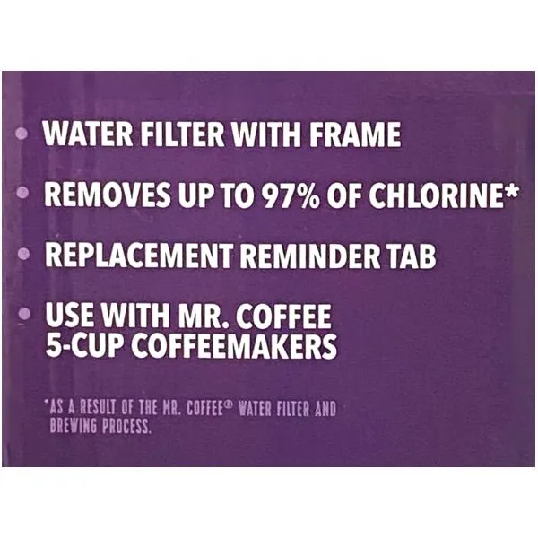 Mr. Coffee 5-Cup Water Filter Disk with Frame (Compatible with 5-Cup Coffee Makers)