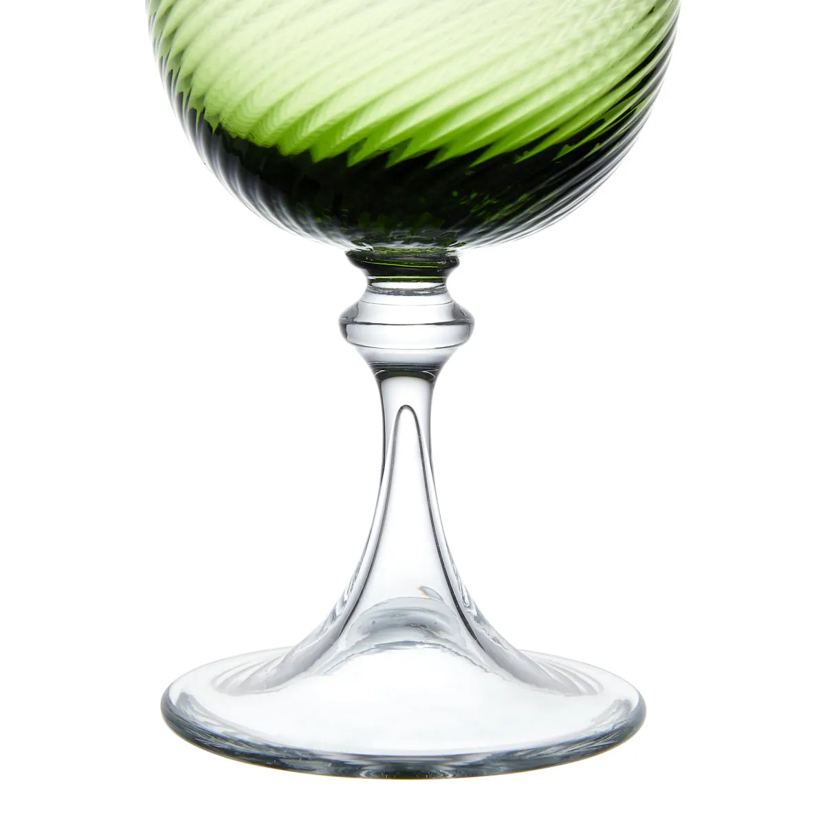 Murano Red Wine Glass Green