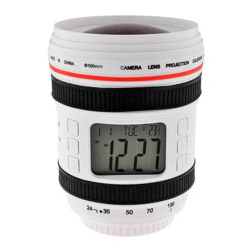 Music Starry Star Sky Magic LED Projection Alarm Clock Calendar Lens Cup Best Gift For Camera Fans