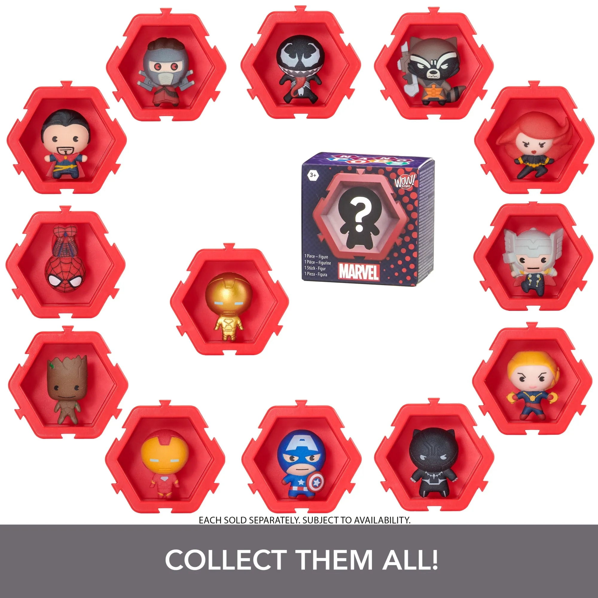 Nano Pods Connectable Collectable Marvel Surprise Toy Character Figures inside Attached Pod