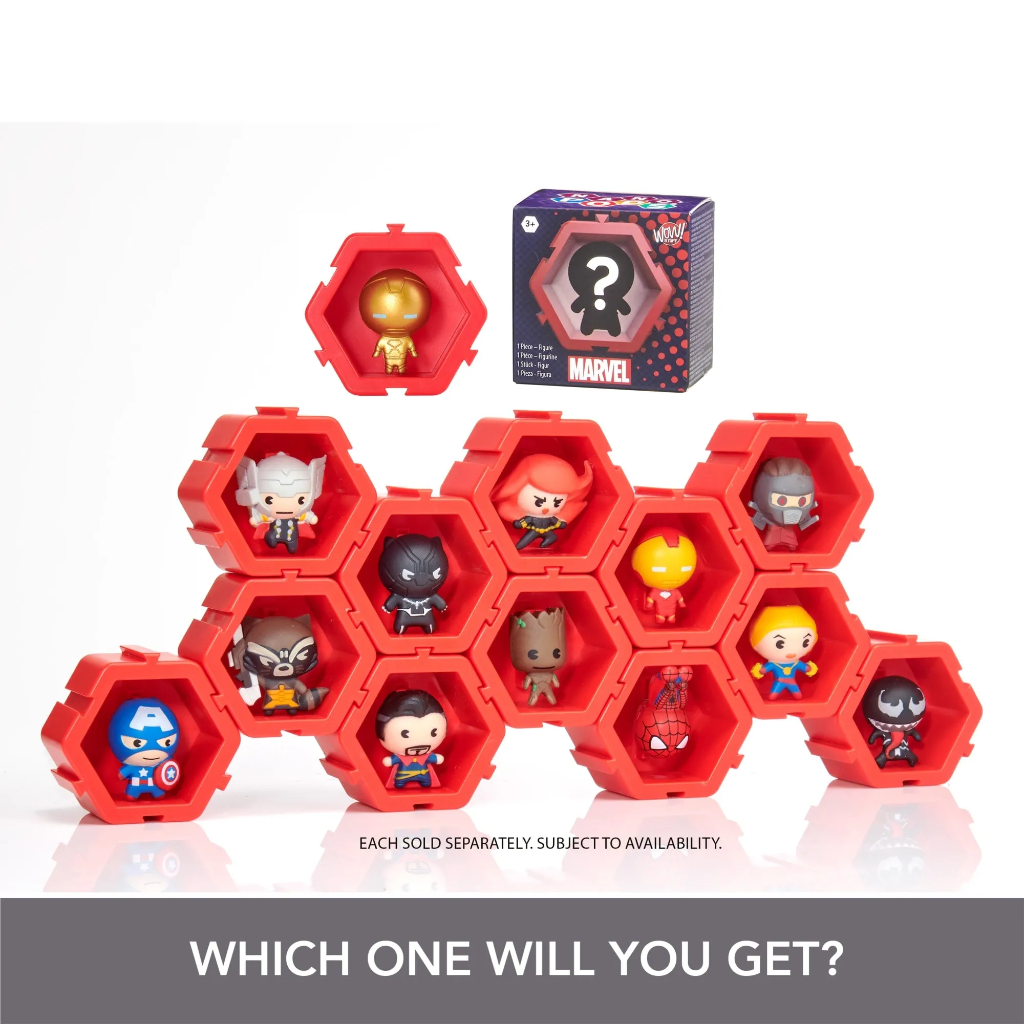 Nano Pods Connectable Collectable Marvel Surprise Toy Character Figures inside Attached Pod