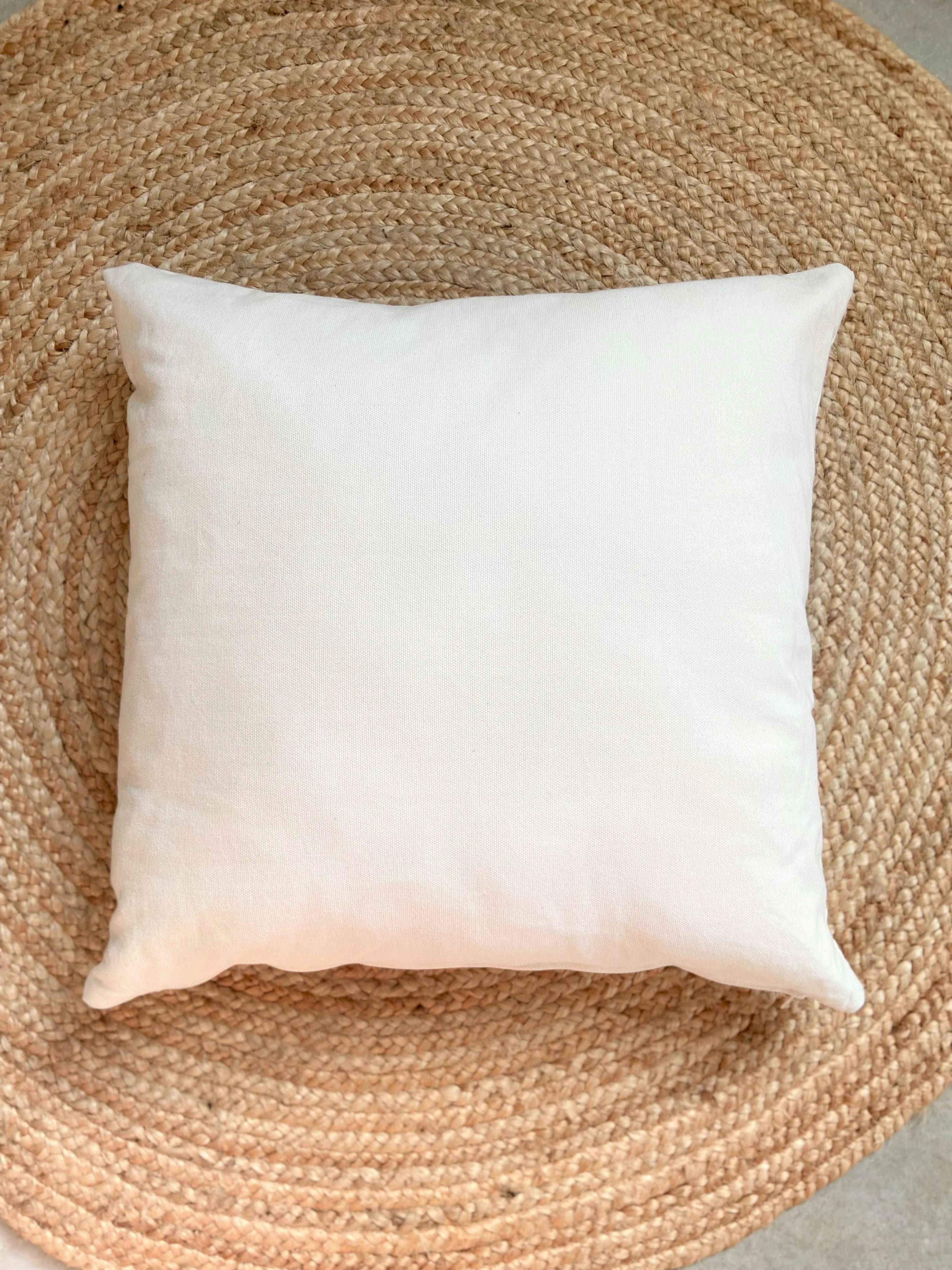 Natural White Cotton Canvas Throw Pillow Cover | OFF WHITE