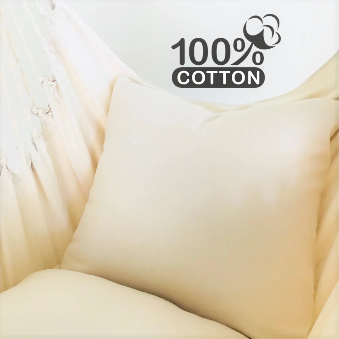 Natural White Cotton Canvas Throw Pillow Cover | OFF WHITE